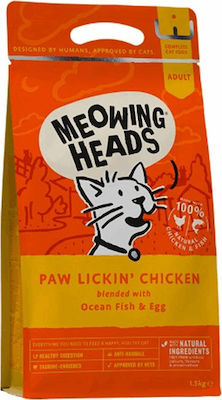 Meowing Heads Paw Lickin' Chichen Dry Food for Adult Cats with Chicken 4kg