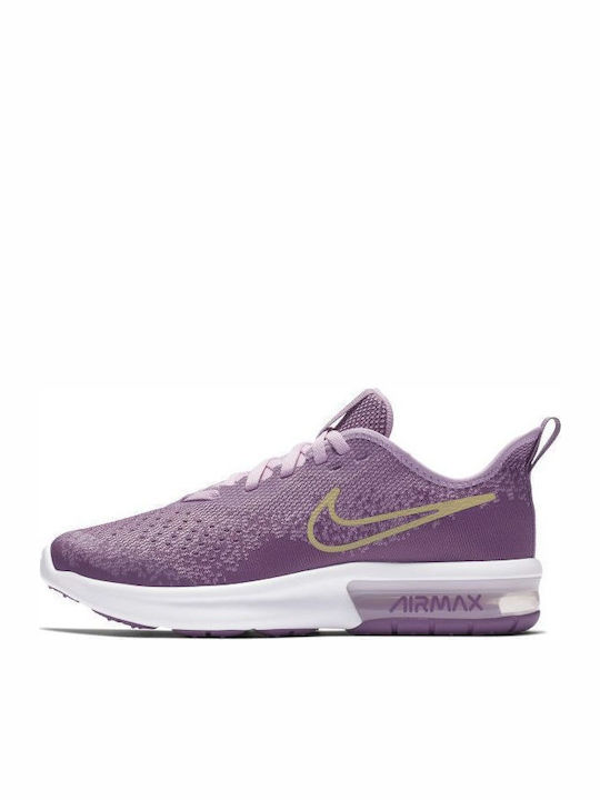 Air Max Air Max Sequent 4 Kids Sports Shoes Running with Laces Purple