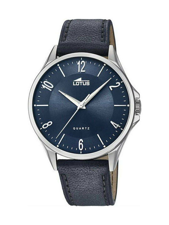 Lotus Watches Ανδρικό Ρολόι 41mm Μπαταρίας με Μπλε Δερμάτινο Λουράκι