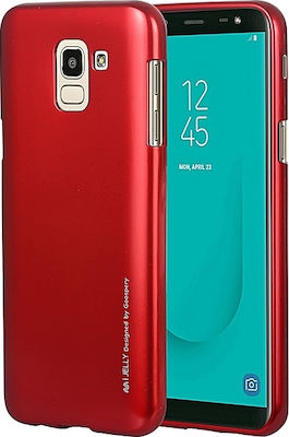 Mercury iJelly Umschlag Rückseite Silikon Rot (Galaxy J6)