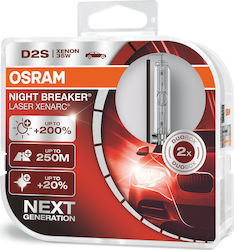 Osram Lamps Car Xenarc Night Breaker Laser +200% D2S Xenon 85V 35W 2pcs