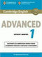 Cambridge English Advanced 1 Student 's Book Wo/a (for Revised Exam From 2015)
