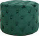 Stool For Living Room Upholstered with Velvet Kassie Cypress 60x60x43cm