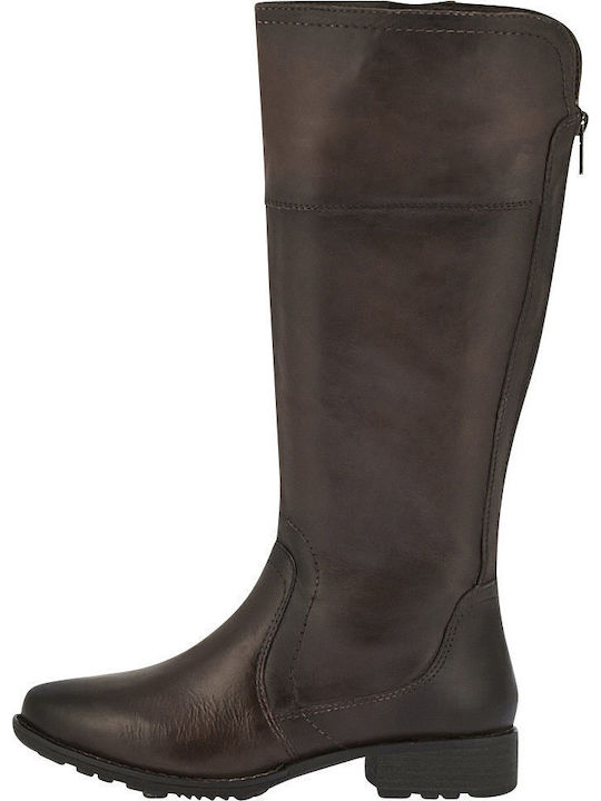Jana Anatomic Leather Riding Boots with Zipper ...