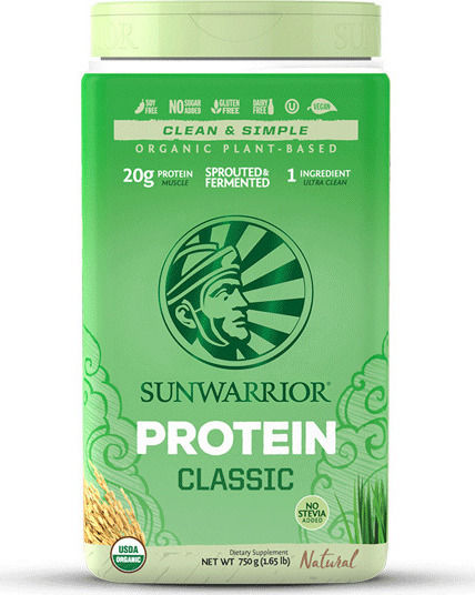 Sunwarrior Classic Brown Rice Protein Organic Gluten & Lactose Free with Flavor Natural 750gr