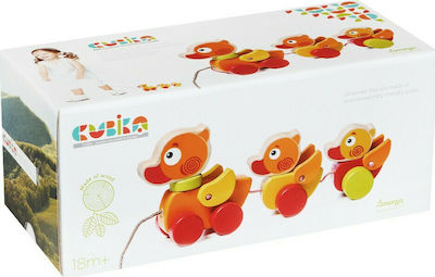 Cubika Slide Toy Push & Pull Duck made of Wood for 6++ Months