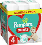 Pampers Pants Πάνες Βρακάκι No. 4 για 9-15kg 176τμχ
