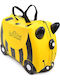 Trunki Bernard The Bee Детска Куфар За Пътуване Кабинен Твърд Жълт С 4 Колела Височина 31см