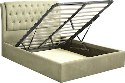 Maxwell Κρεβάτι Υπέρδιπλο Ύφασμα με Αποθηκευτικό Χώρο / Με Τάβλες 160x200cm