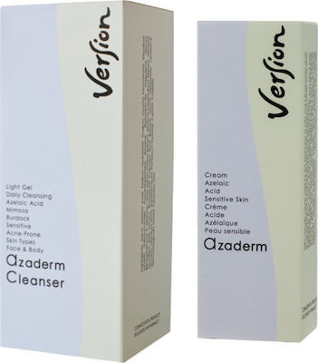 Version Set Azaderm Cleanser & Cream Set Îngrijire pentru Hidratare & Curățare facială cu Gel de curatare pentru fata & Crema de fata