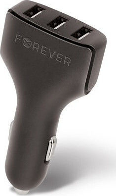 Forever Forever CC-05 Car Charger 4.8A with Ports: 3xUSB Black Color