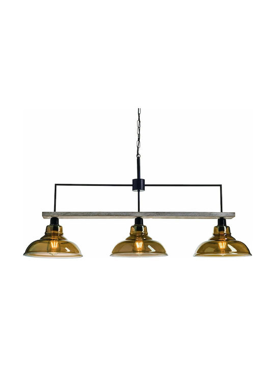 ArkoLight Pendant Light Three-Light Rail for Socket E27 Black