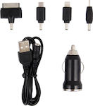 Autoline Car Charger Black Total Intensity 2.4A with a Port USB with Cable Lightning / Micro-USB