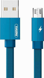 Remax Kerolla RC-094m Împletit / Plat USB 2.0 spre micro USB Cablu Albastru 1m 1buc