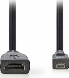 Nedis HDMI 1.4 Cablu HDMI de sex feminin - micro HDMI de sex masculin 0.2m Negru