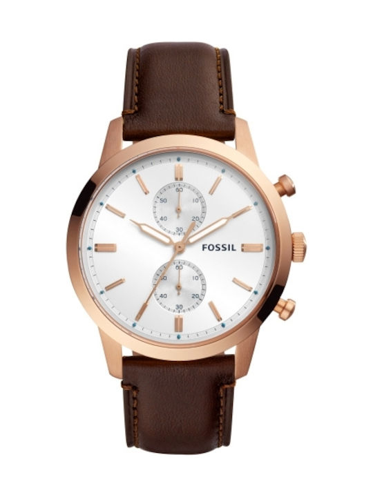 Fossil Townsman Chronograph Ceas Cronograf Baterie cu Maro Brățară din piele