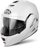 Airoh Rev 19 White Gloss Κράνος Μηχανής Flip-Up 1700gr με Pinlock και Sunvisor