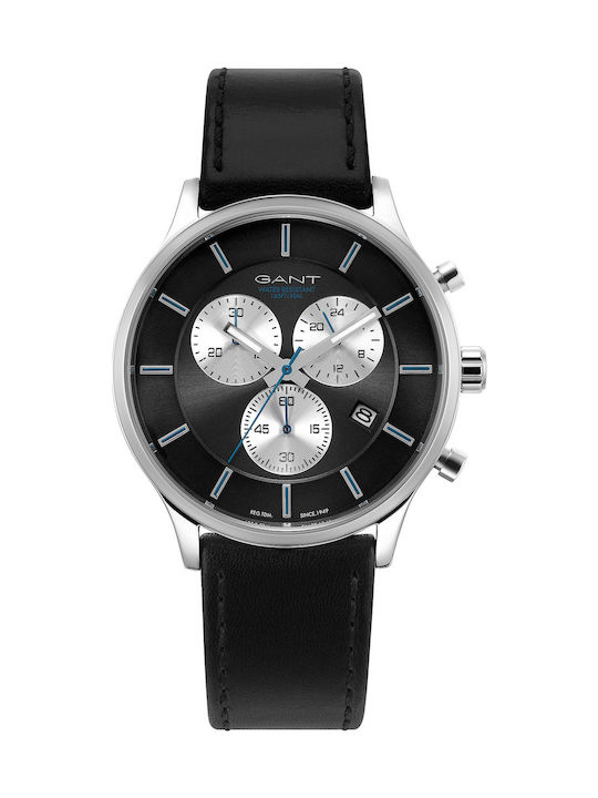 Gant Watch Chronograph Battery with Black Leather Strap GTAD00201199I