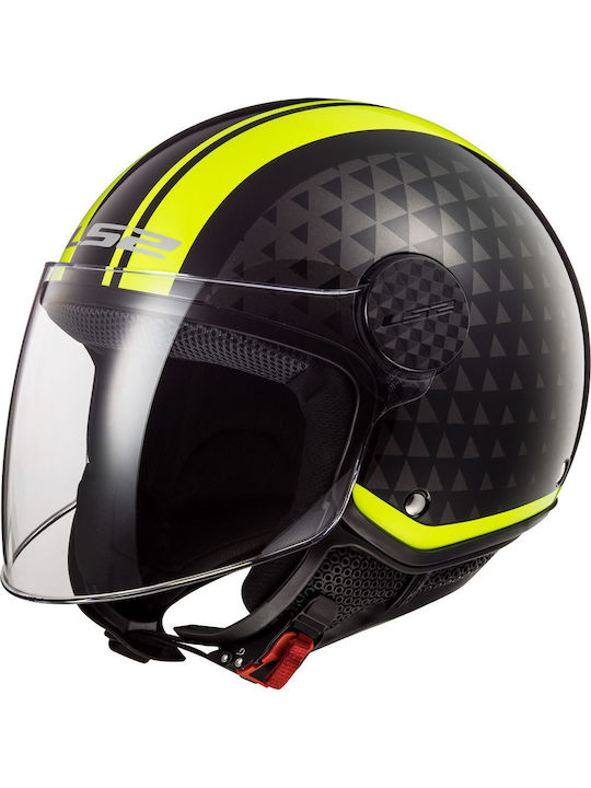 LS2 Sphere Lux OF558 Crush Black / H-V Yellow Motorradhelm Jet ECE 22.05 1000gr