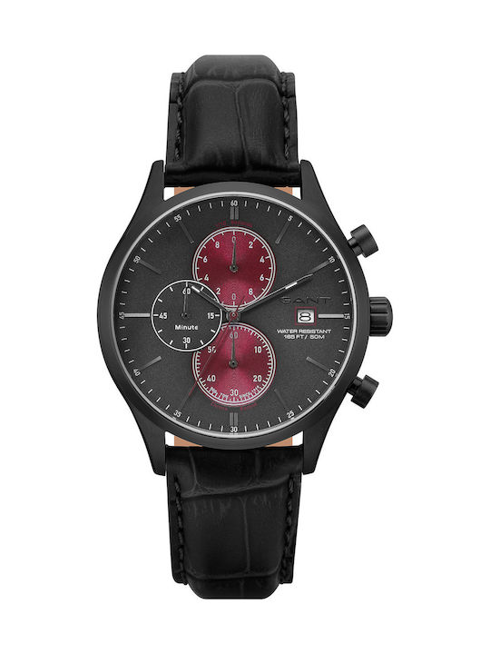 Gant Vermont Men's Watch 42mm Chronograph Battery with Black Leather Strap