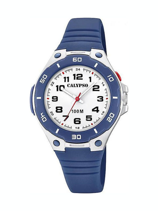 Calypso Γυναικείο Ρολόι 36mm με Μπλε Καουτσούκ Λουράκι
