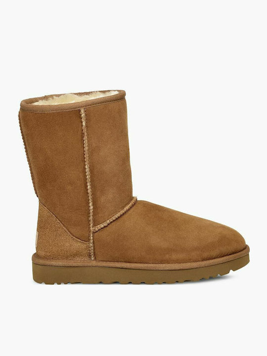 UGG Classic Short II Suede Γυναικείες Μπότες Χιονιού με Γούνα Chestnut UGG Classic Short II Suede Γυναικείες Μπότες Χιονιού με Γούνα Chestnut