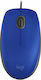 Logitech M110 Silent Wired Mouse Blue