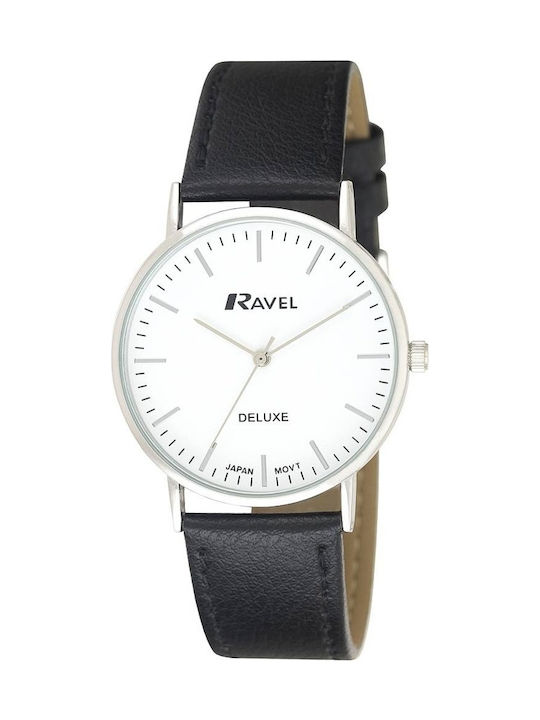 Ravel Deluxe Ceas Barbati Timeless Cu Mecanism de Baterie cu Curea din Piele Ravel Deluxe Ceas Barbati Timeless Cu Mecanism de Baterie cu Curea din Piele