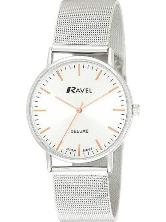 Ravel Deluxe Timeless Ceas cu Baterie și Brățară din Metal Ravel Deluxe Timeless Ceas cu Baterie și Brățară din Metal