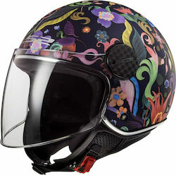 LS2 Sphere Lux OF558 Jet Helmet ECE 22.05 1000gr Bloom Blue / Pink KR00246