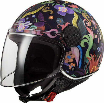 LS2 Sphere Lux OF558 Bloom Blue / Pink Motorradhelm Jet ECE 22.05 1000gr 30558 61 26