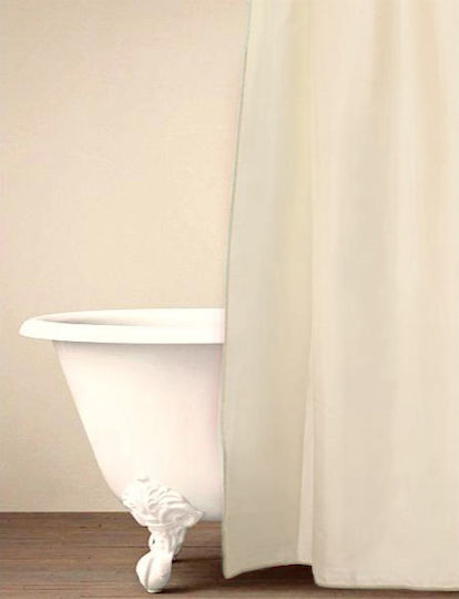 Palamaiki Simple Κουρτίνα Μπάνιου Υφασμάτινη 180x200 cm Cream