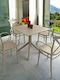 Sky Outdoor Dinner Free Standing Polypropylene Table Taupe 80x80x74cm