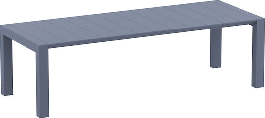 Masa pentru spații exterioare din polipropilenă Extensibil Vegas Dark Grey Gri închis 100(+40)x260x75buc