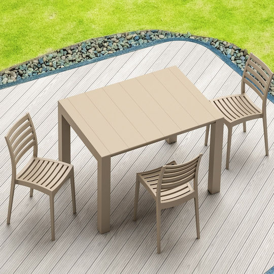 Τραπέζι Εξωτερικού Χώρου από Πολυπροπυλένιο Επεκτεινόμενο Vegas Taupe 180(+40)x100x75εκ.