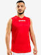 Givova One Smanicato Men's Athletic Sleeveless Blouse with V-Neck Red