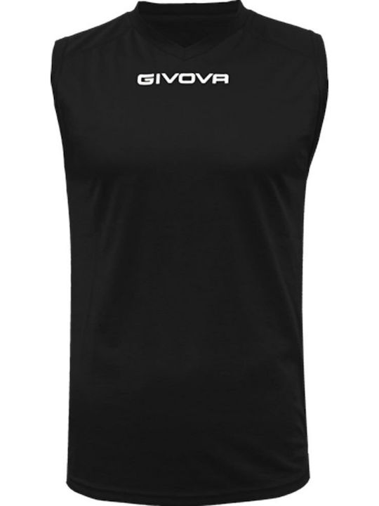 Givova One Smanicato Men's Sleeveless V Neck Blouse Black