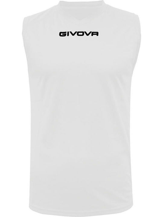 Givova One Smanicato Men's Sleeveless V Neck Blouse White