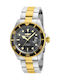 Invicta Pro Diver Ανδρικό Ρολόι 43mm Μπαταρίας με Χρυσό Μεταλλικό Μπρασελέ