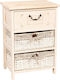 Wooden Storage Drawers with 3 Drawers Φυσικό / Λευκό L40xW29xH57.5cm