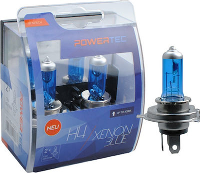 M-Tech Lămpi Autoturismului & Motocicletei Powertec Xenon Blue H4 Halogen 5000K Alb rece 12V 60W 2buc