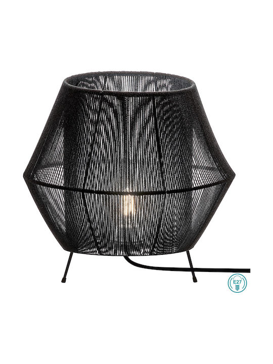 Viokef Zaira Tabletop Decorative Lamp with Socket for Bulb E27 Black