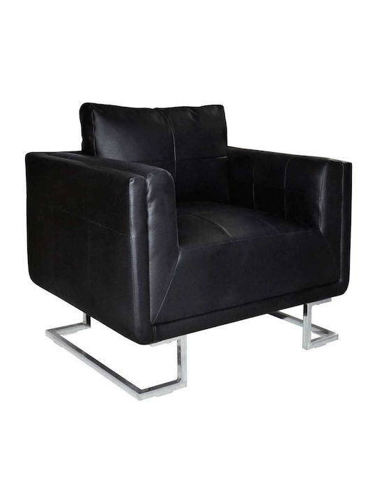 Armchair made of Leatherette Black 85.5x63x74cm