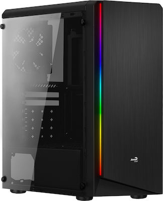 Aerocool Rift Gaming Midi-Turm Computergehäuse mit RGB-Beleuchtung Schwarz