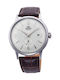 Orient Bambino Ανδρικό Ρολόι 40.5mm με Καφέ Δερμάτινο Λουράκι