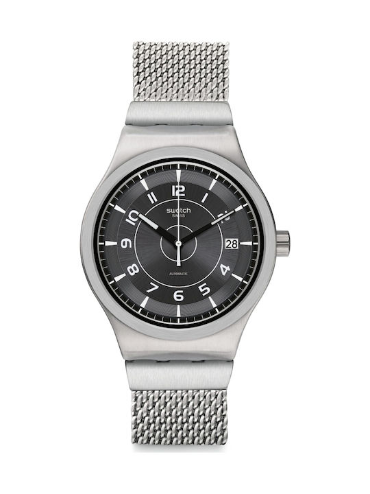 Swatch Sistem Meche Uhr Batterie mit Silber Metallarmband
