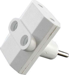 Elvhx 3-Outlet T-Shaped Wall Plug White EL-