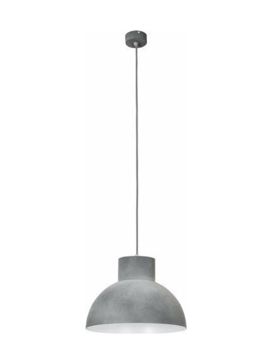 Nowodvorski Works Concrete Pendant Light Single-Light Bell for Socket E27 Gray