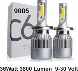 Lamps Car & Motorcycle HB3-9005 LED 6000K Cold White 9-30V 36W 2pcs