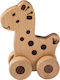 Joueco Push along Rolling Animal Natural Giraffe din Lemn pentru 6++ Luni Elefant